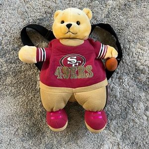 Vintage San Francisco 49ers bear backpack with adjustable straps